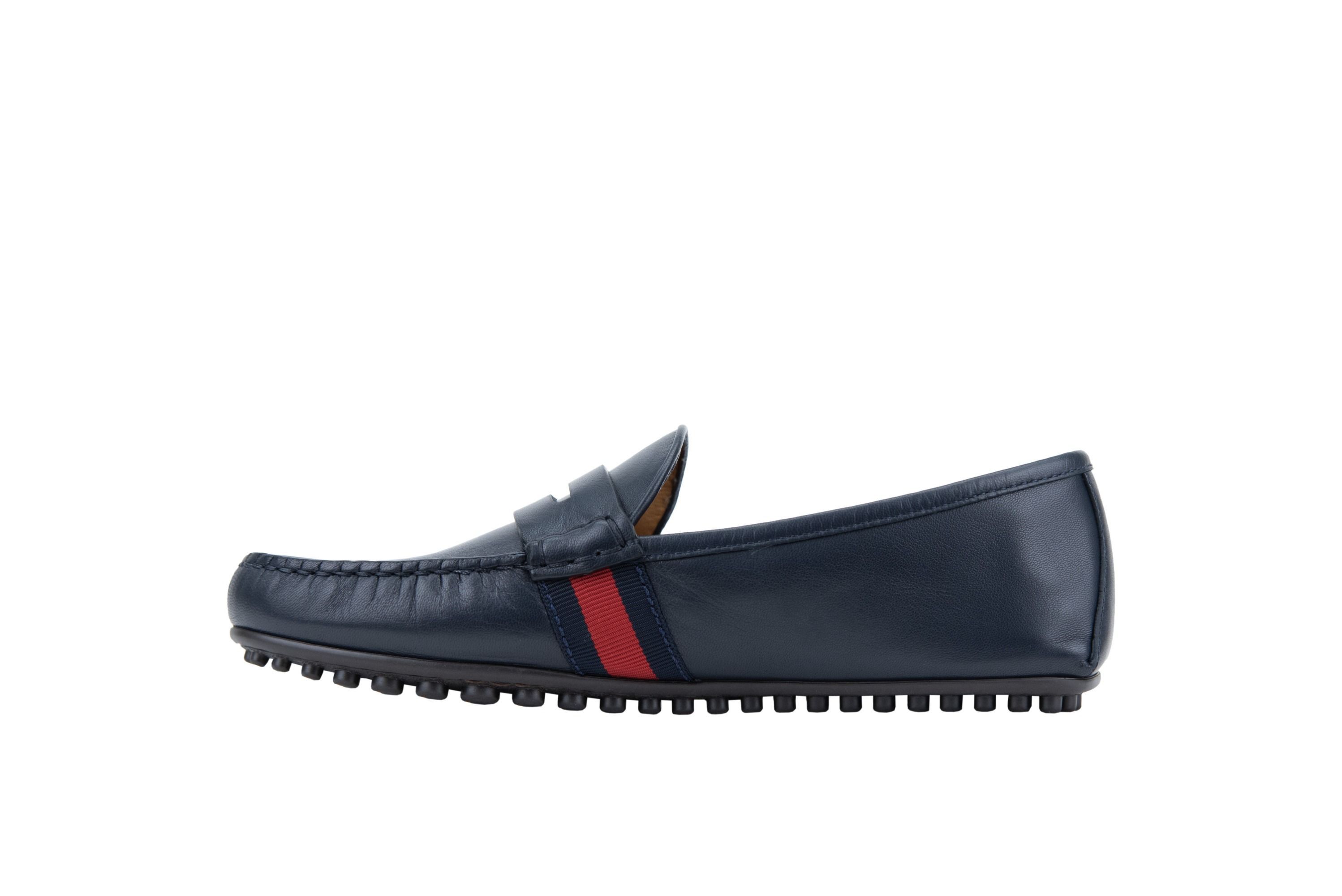 Gucci o1mt1gz0325 Hainan Driver Loafers in Blue Size US 12.5 / EU 45-46 - 3 Thumbnail