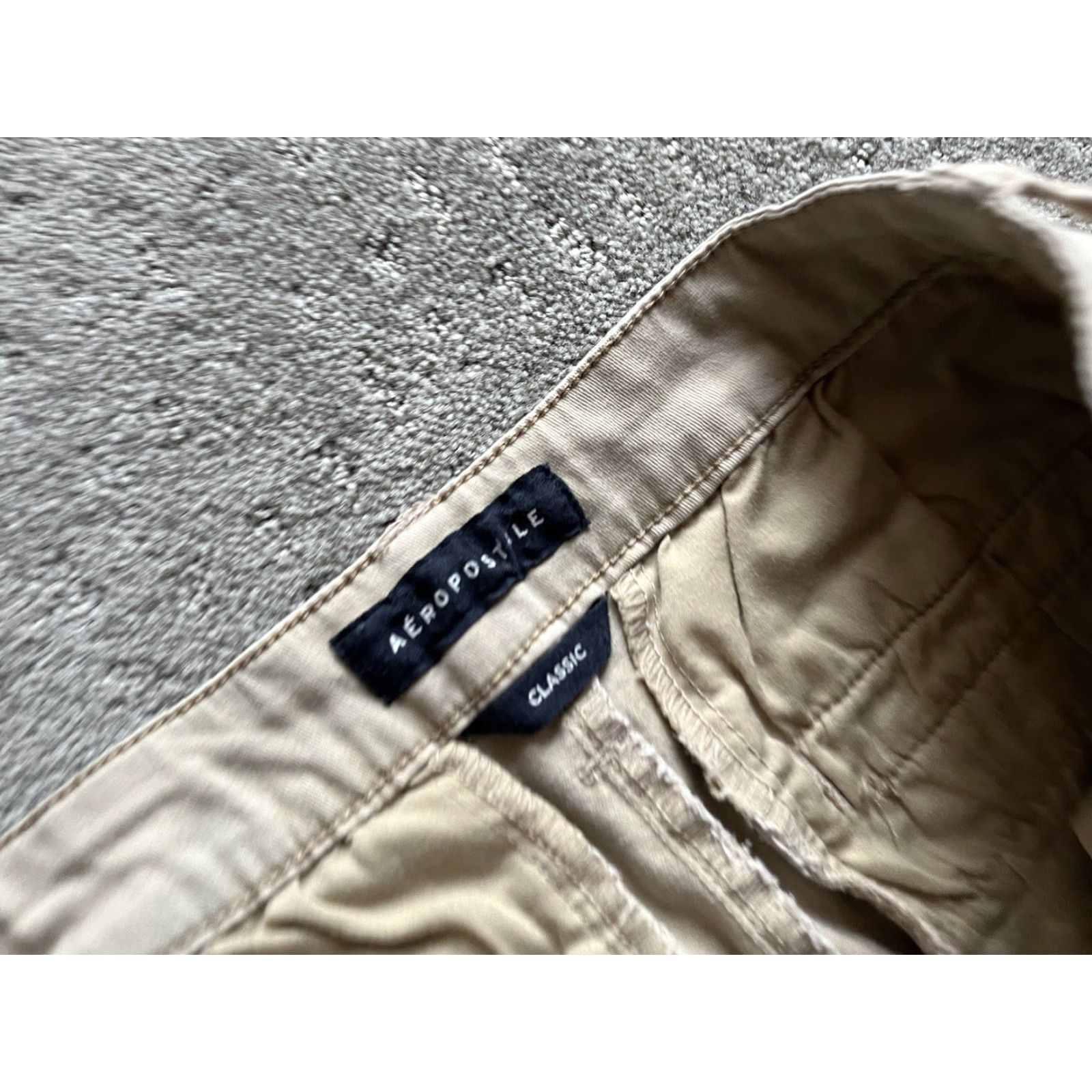 Vintage Aero Pants Classic Stretch Flat Front Beige Women's Size 4 Long - Cotton Spandex Flat Front Straight Leg Ready to Wear Womens Pants Size 27" / US 4 / IT 40 - 5 Thumbnail
