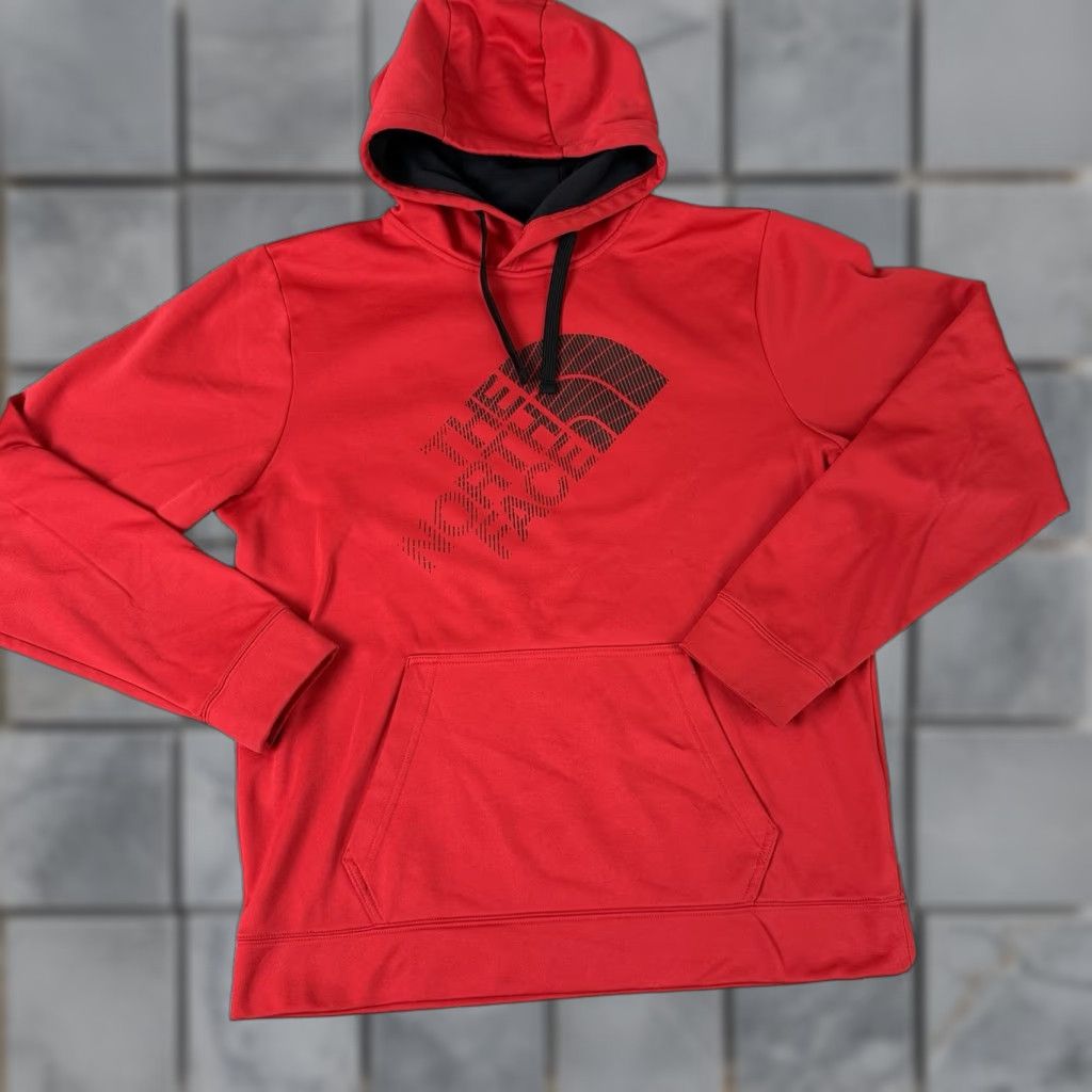 The North Face The North Face Hoodie Mens L Red Fleece Pullover Pockets Logo Sweatshirt L Size US L / EU 52-54 / 3 - 1 Thumbnail