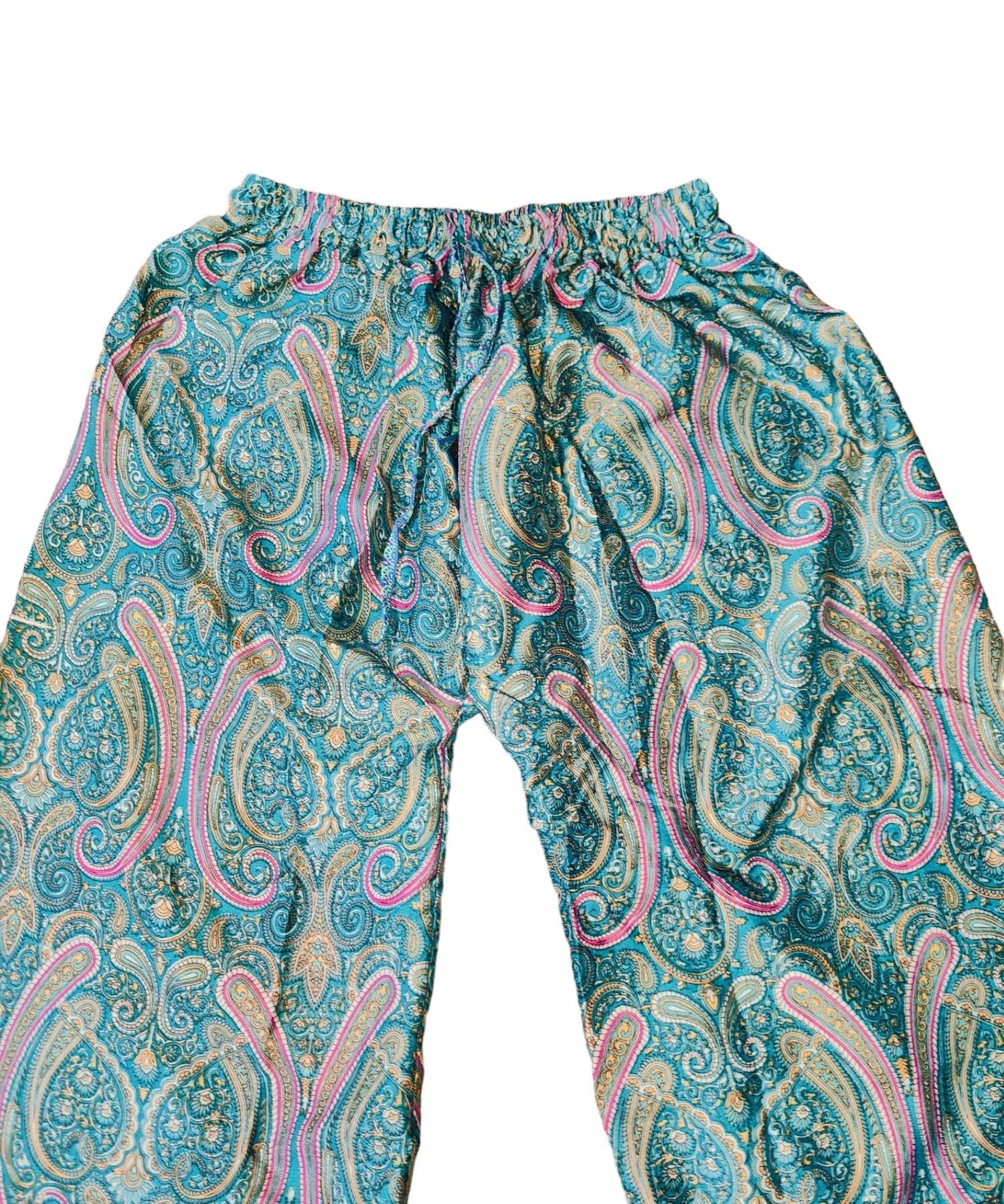 Poeme Bohemien Printed Silk Pant, Comfortable Summer Wear Paint Size 38" / US 16 / IT 52 - 2 Thumbnail