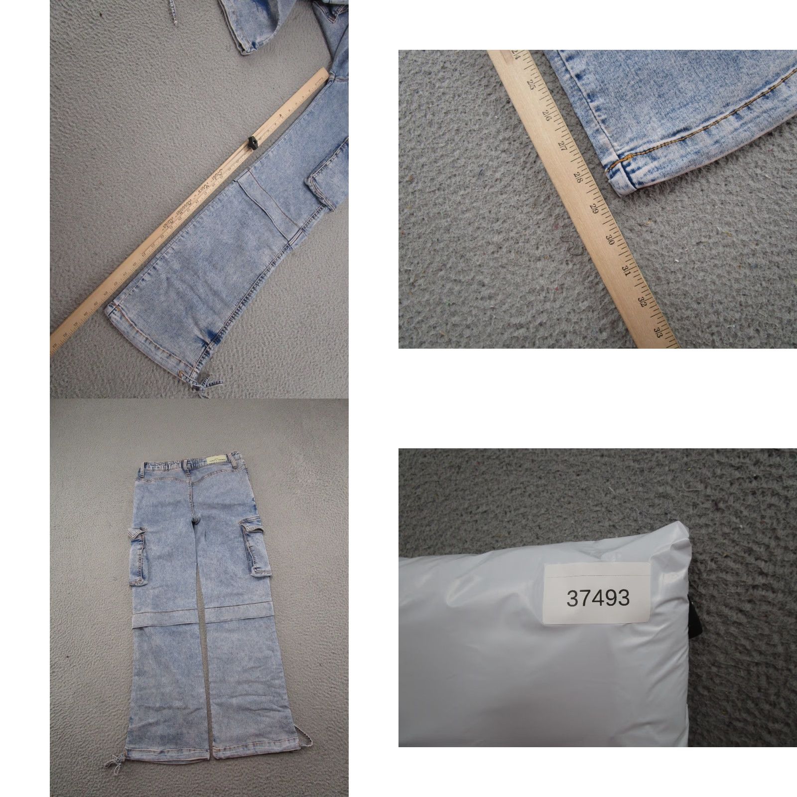 Denime Love Trends Jeans Convertible Cargo Elastic Waist Stretch Denim Baggy Size M Blue Women Size 32" / US 10 / IT 46 - 8 Thumbnail