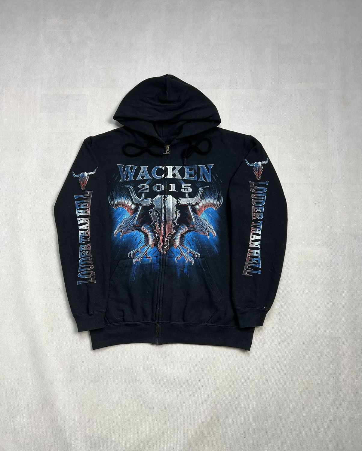 Band Tees × Vintage Hoodie Wacken 2015 Metal Festival Zipped Black Size US L / EU 52-54 / 3 - 2 Thumbnail