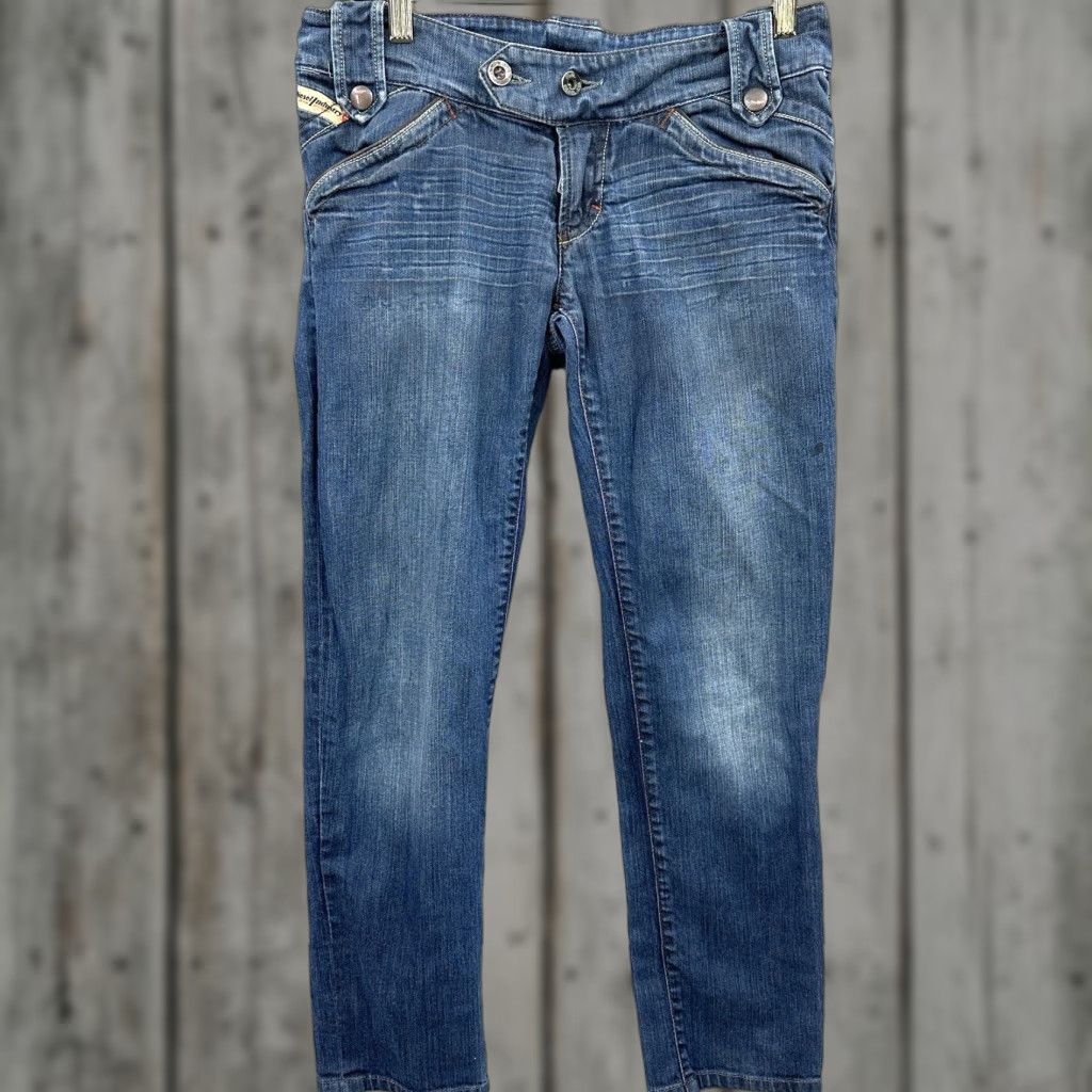 Diesel Diesel Industry Jeans Womens 29 Blue Moonie Straight Crop Back Flap 5-Pocket Design Cottagecore y2k Size 29" - 1 Thumbnail