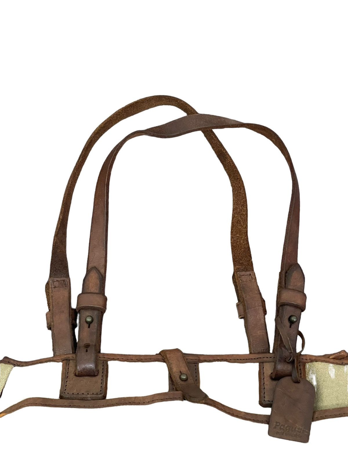 Japanese Brand Leather Cotton Canvas Paquet Shoulder Bag 4🟩 Size ONE SIZE - 12 Thumbnail