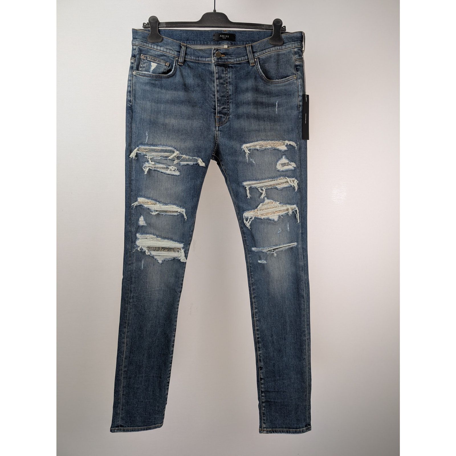 Amiri o1rshd1 Bandana Jacquard Jean in Crafted Indigo Blue Size US 29 - 2 Thumbnail