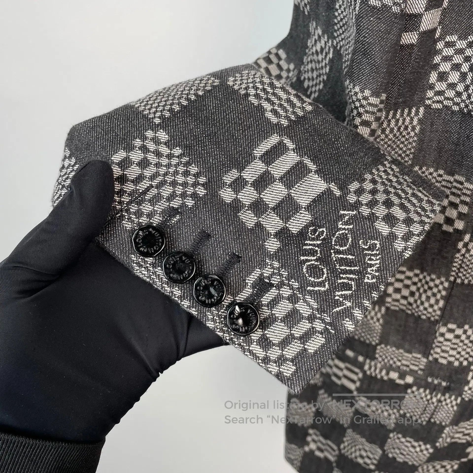 Louis Vuitton Louis Vuitton Grey checkered leather patch logo denim jack Size US M / EU 48-50 / 2 - 9 Thumbnail