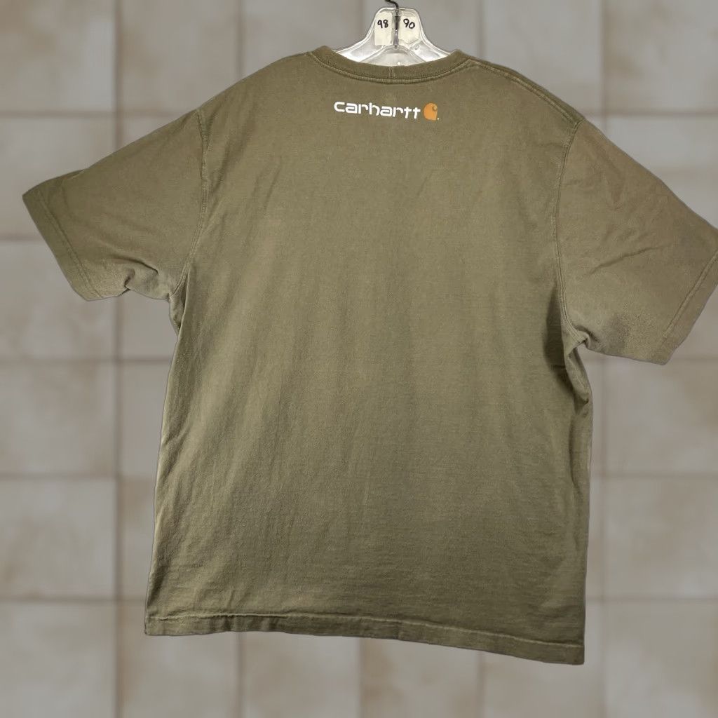 Carhartt Carhartt Mens Front Graphic T Shirt Large Army Green Crew Neck Original Fit Size US L / EU 52-54 / 3 - 1 Thumbnail