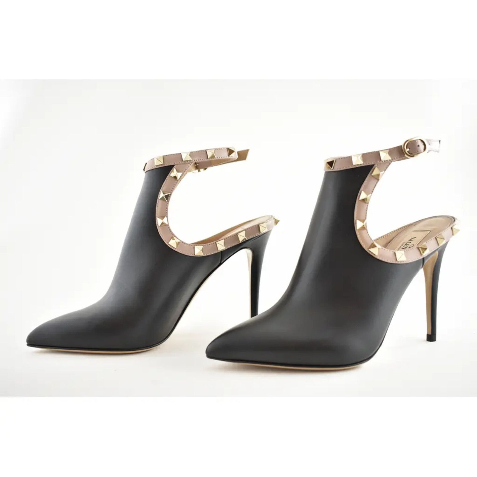 Valentino Rockstud Leather Stud Ankle Strap Heel Bootie Boot Pump 37 Size US 7 / IT 37 - 10 Thumbnail