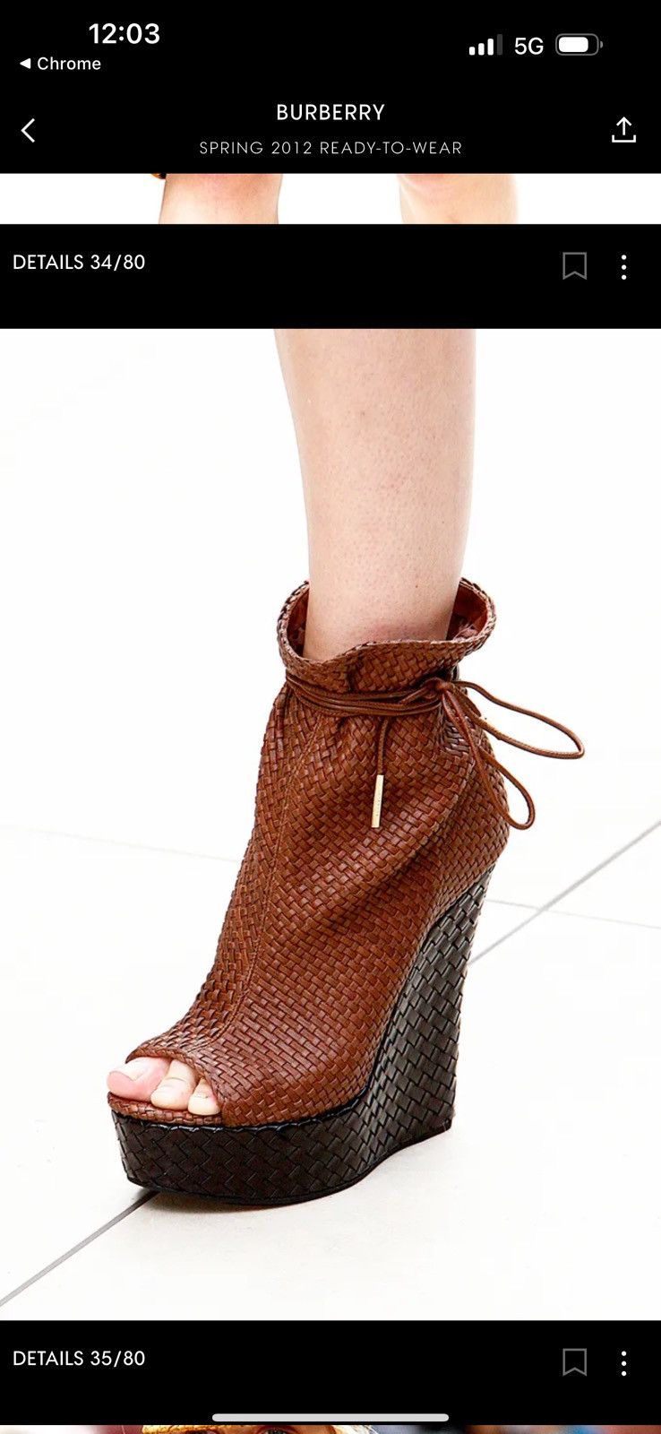Burberry BURBERRY PRORSUM WOVEN LEATHER AND RAFFIA WEDGE ANKLE BOOTS Size US 9 / IT 39 - 4 Thumbnail