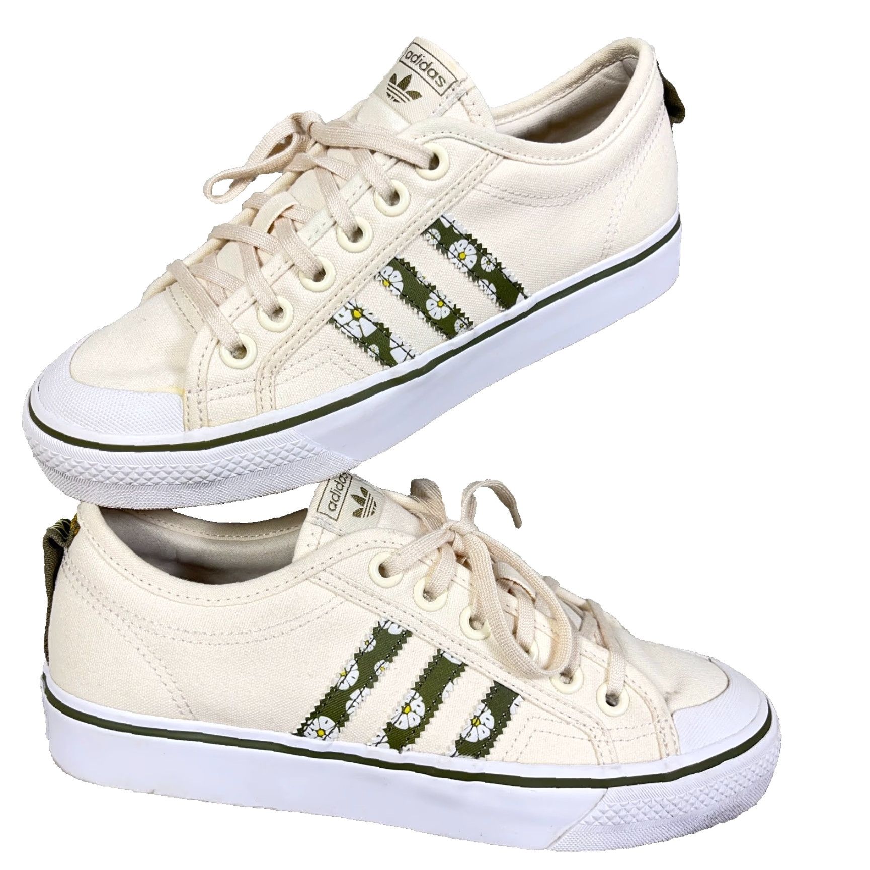 Adidas ADIDAS Nizza Low Top White Pepper Beige Peace Daisy GZ8673 W 7.5 Men Leather Sneaker Comfort Casual Size US M / EU 48-50 / 2 - 2 Thumbnail