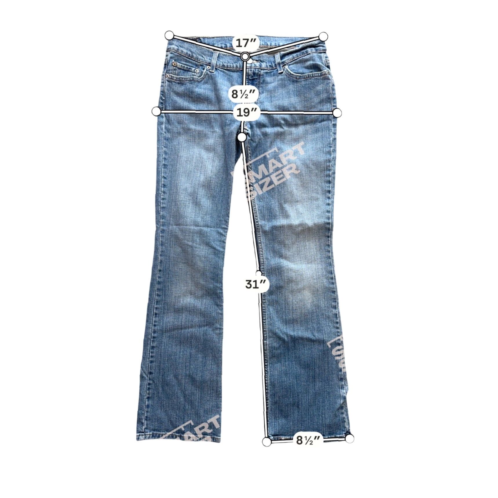 Levi's Levis 524 Too Superlow Bootcut Jeans Women 11M Medium Wash Denim Flare Pockets Stretch Vintage-Inspired Retro 5-Pocket Rise Low Jeans Size 32" / US 10 / IT 46 - 2 Thumbnail