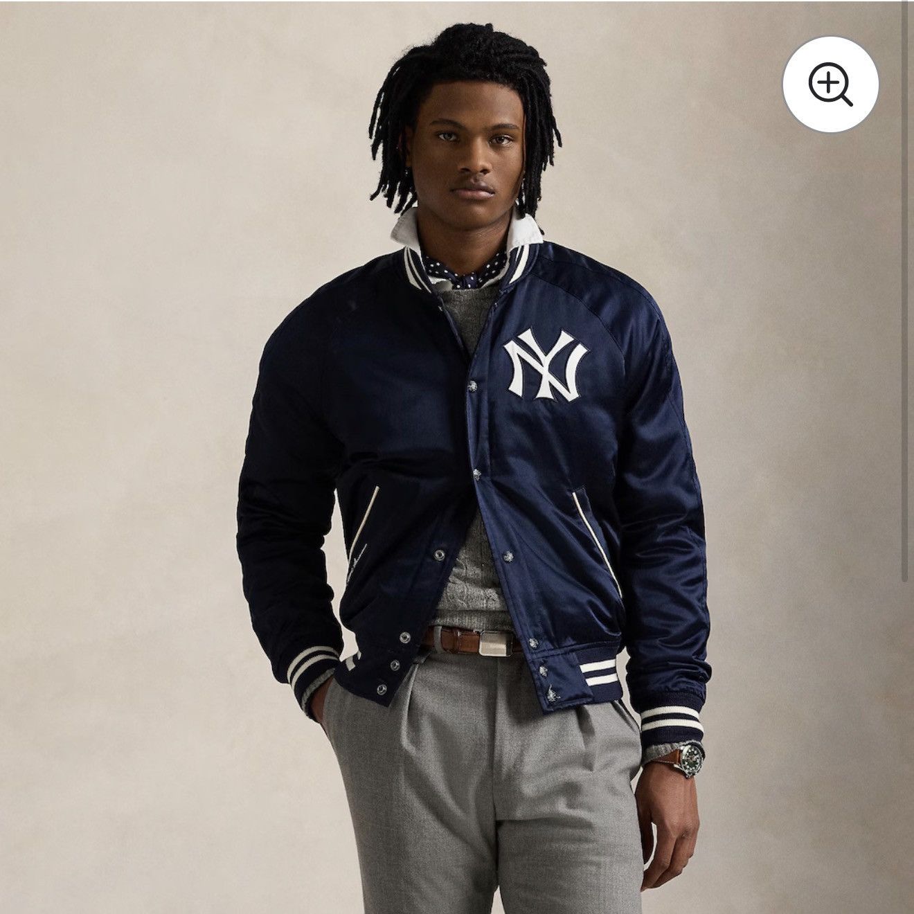 Ralph Lauren Yankees Polo Ralph Lauren Navy Satin Jacket Size S / US 4 / IT 40 - 1 Thumbnail