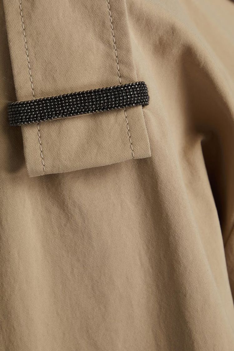 Brunello Cucinelli o1mle1224 Cropped Jacket in Beige Size M / US 6-8 / IT 42-44 - 4 Thumbnail