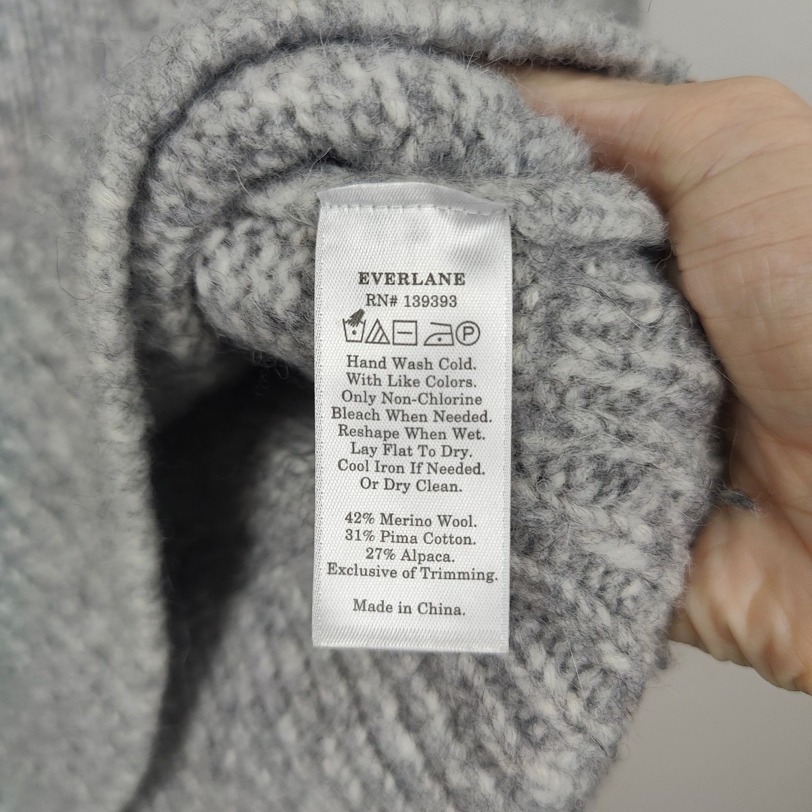 Everlane Everlane The Diamond-stitch Cloud Crew Sweater Women XS Gray Size XS / US 0-2 / IT 36-38 - 6 Thumbnail