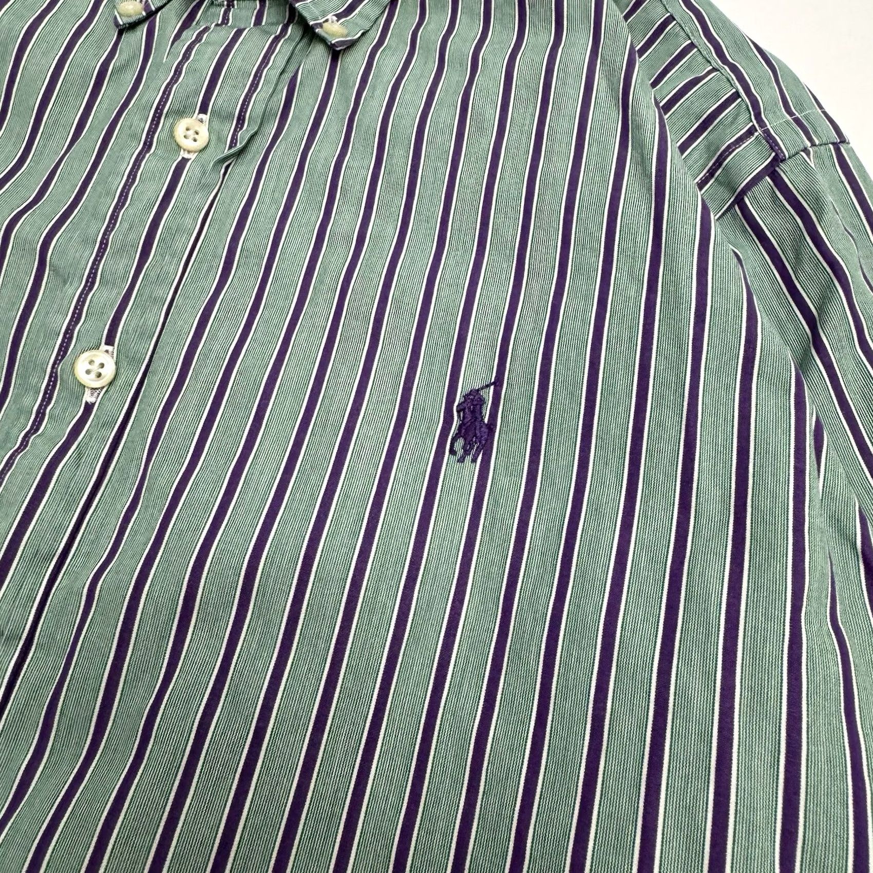 Ralph Lauren Ralph Lauren Button-Down Long Sleeve Shirt Mens Classic Fit L Green Purple Striped 16.5 Size US L / EU 52-54 / 3 - 2 Thumbnail