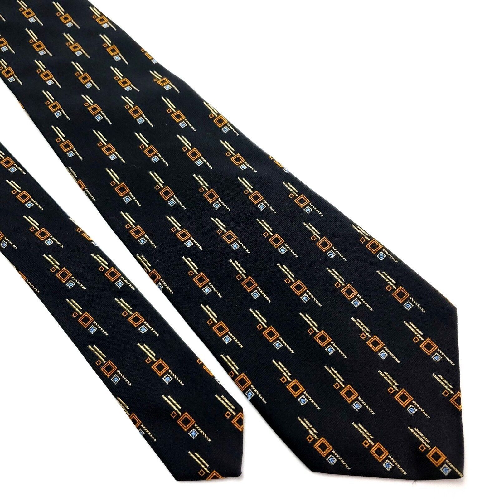 Robert Talbott Robert Talbott Silk Tie Woven Charcoal Brown Wide Geometric Size ONE SIZE - 1 Thumbnail