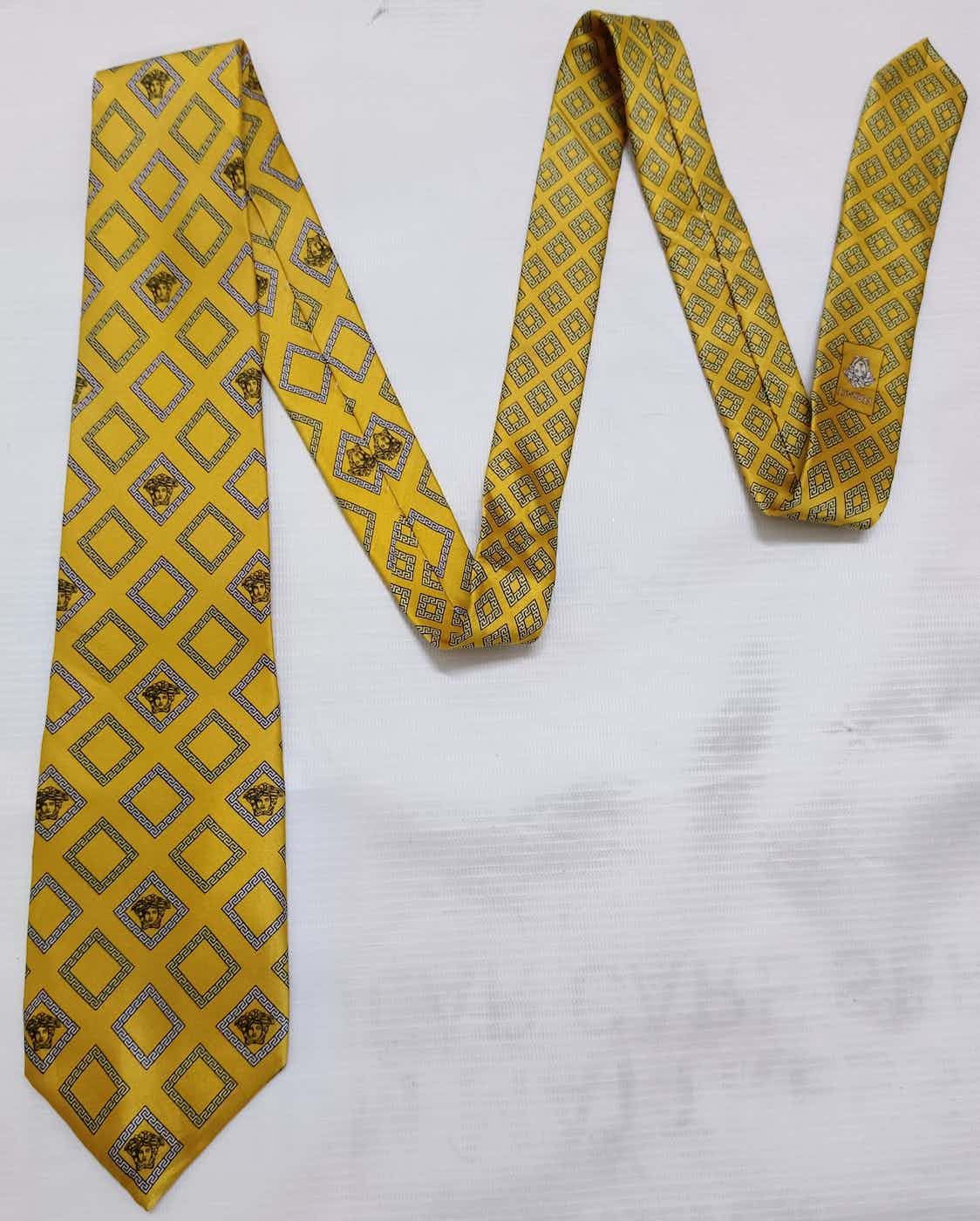 Versace × Vintage Gianni Versace Medusa Gold Tie Size ONE SIZE - 5 Thumbnail