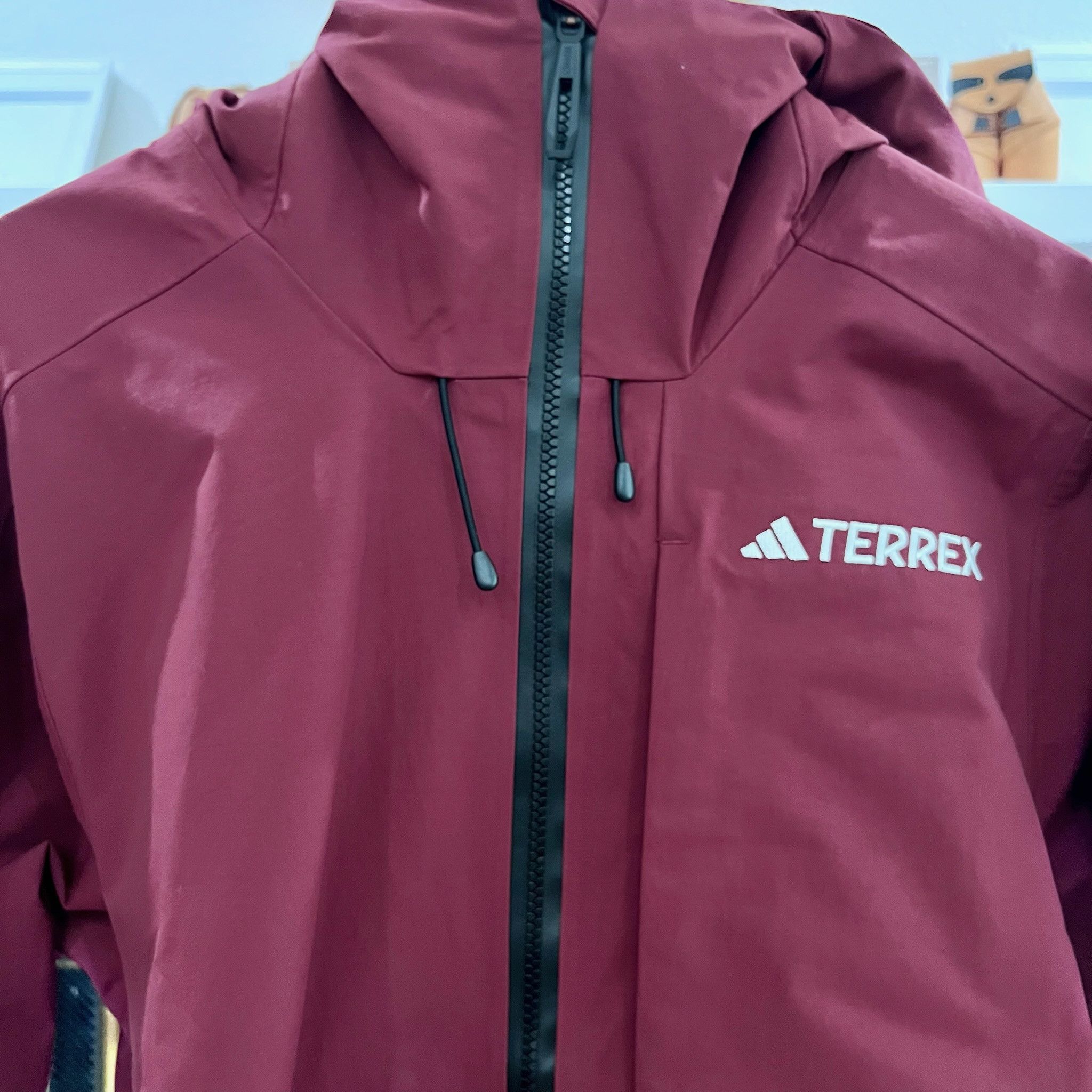 Adidas Adidas Terrex Techrock 3L Nylon RAIN.RDY Jacket - Burgundy Size US S / EU 44-46 / 1 - 5 Thumbnail