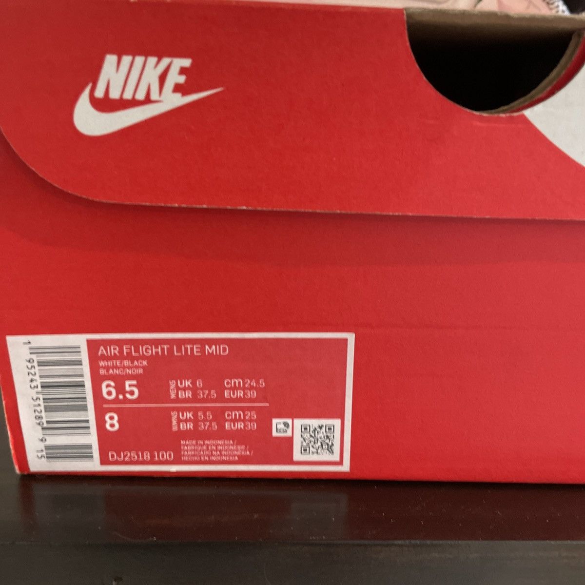 Nike Nike Air Flight Lite 2021 Mid White Black - Size 6.5 Size US 6.5 / EU 39-40 - 7 Thumbnail