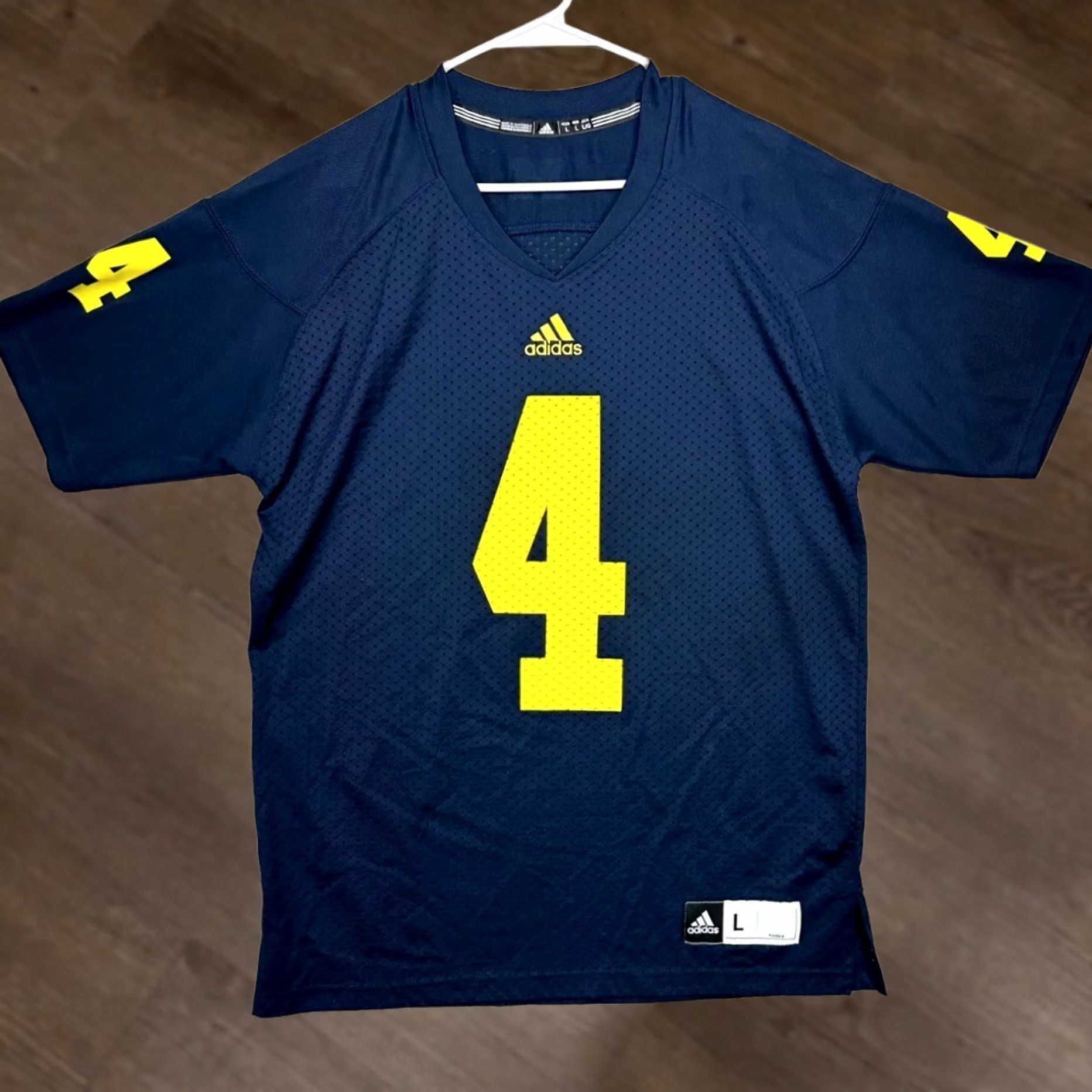 Adidas Adidas Michigan Wolverines Shirt Mens Large Blue Football Jersey V-Neck Athletic Size US L / EU 52-54 / 3 - 1 Thumbnail