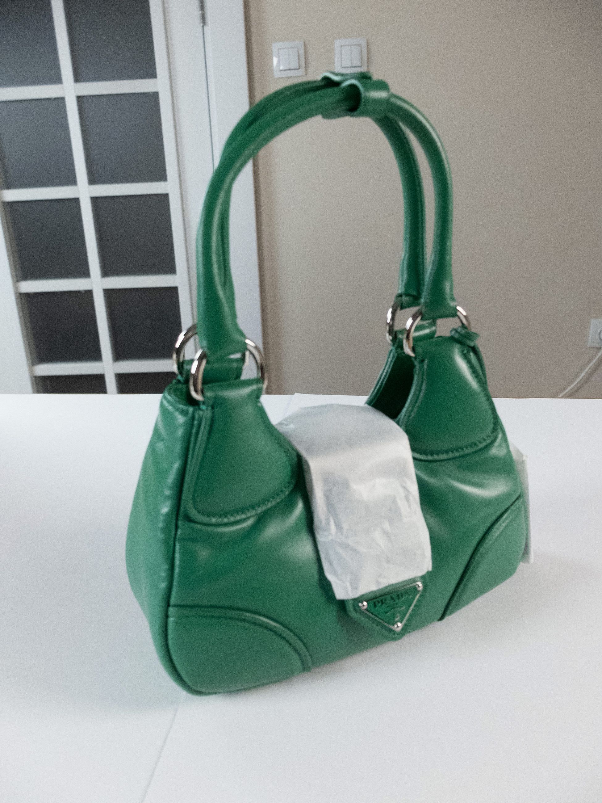 Prada PRADA Re-Edition green padded leather small Moon bag Size ONE SIZE - 9 Thumbnail