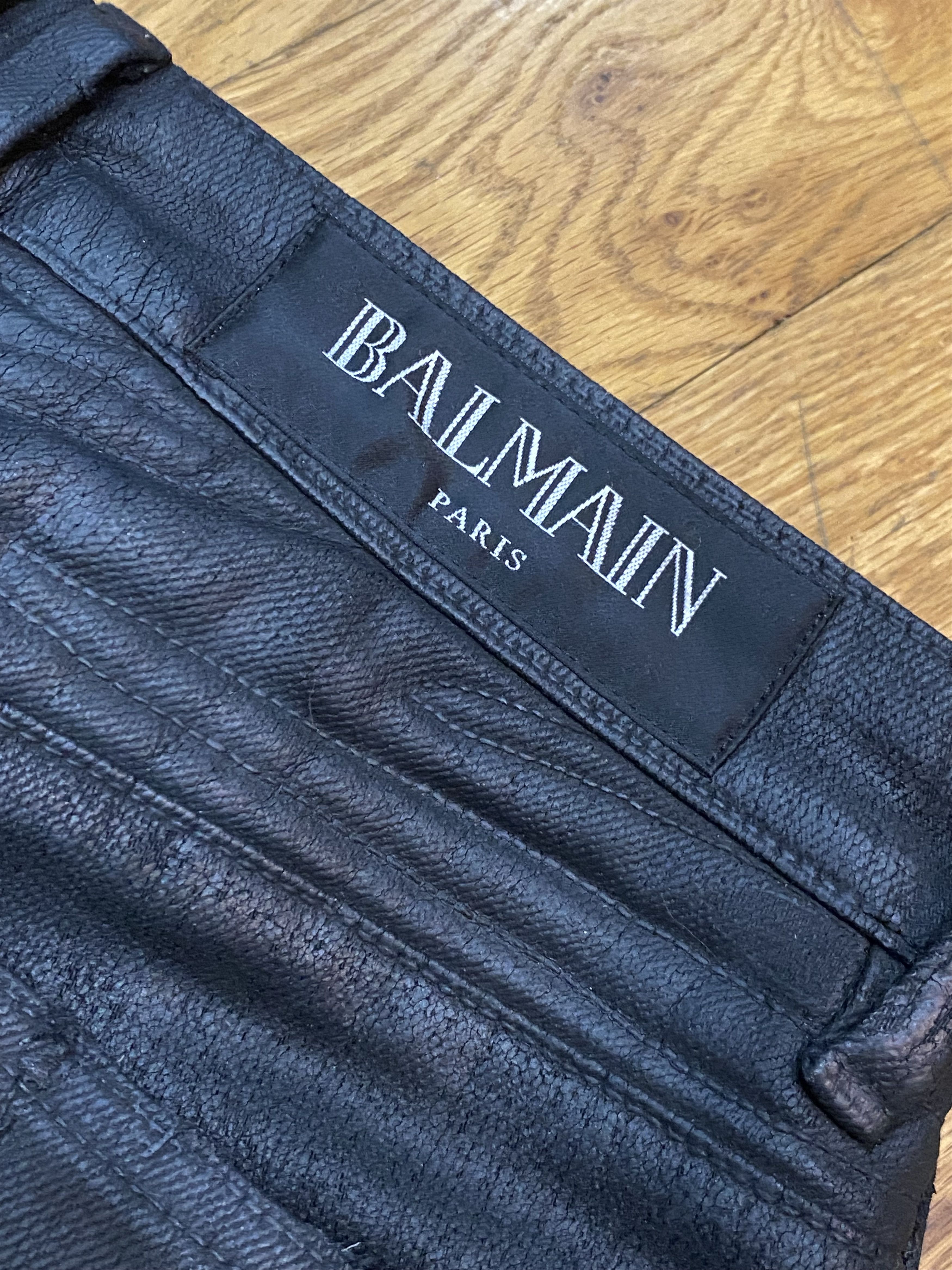 Balmain Balmain HEAVY WAXED Tiger Camo Padding/Ribbing Biker Jeans Size US 30 / EU 46 - 8 Thumbnail