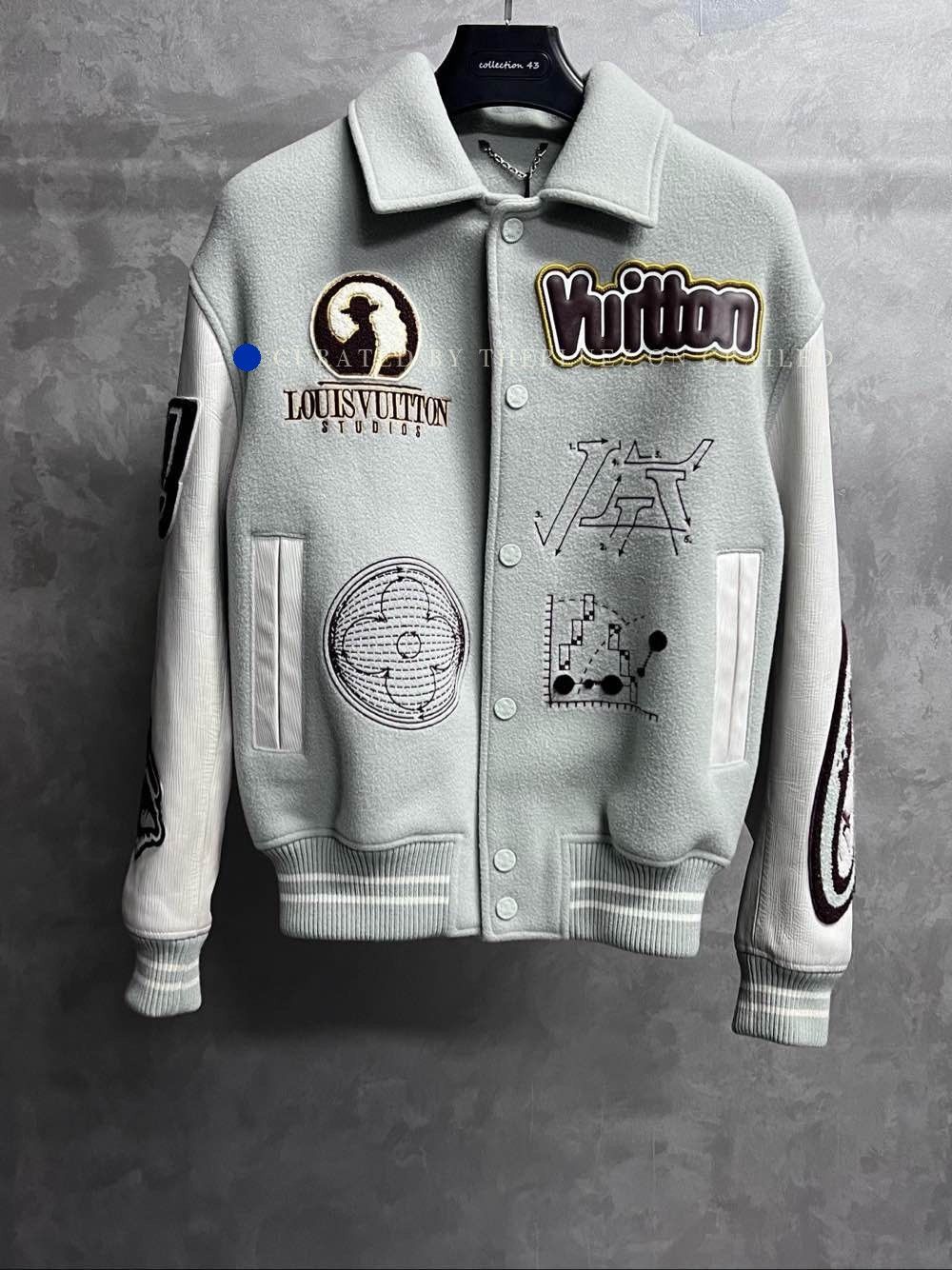 Louis Vuitton Gray Varsity Style Embroidered Jacket Size S Size US S / EU 44-46 / 1 - 1 Thumbnail