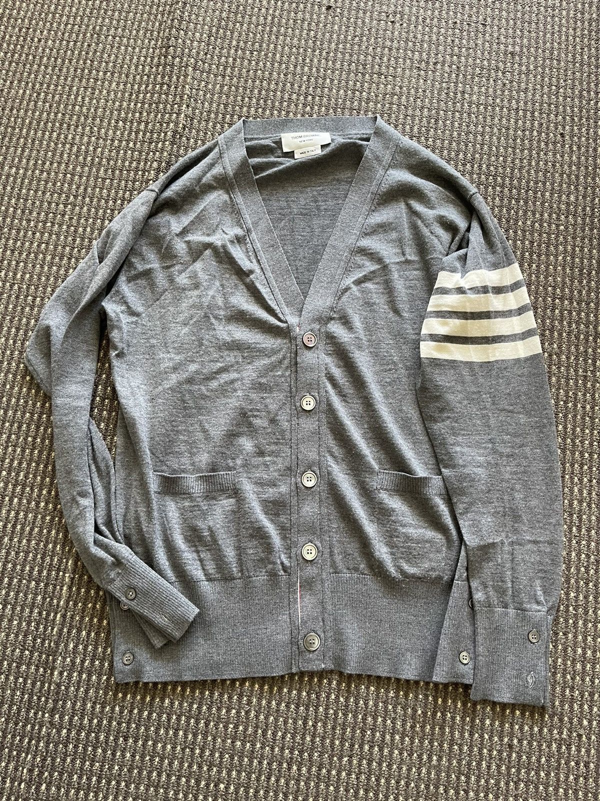Thom Browne Thom Browne Dark Grey Wool Cardigan Size US M / EU 48-50 / 2 - 1 Thumbnail