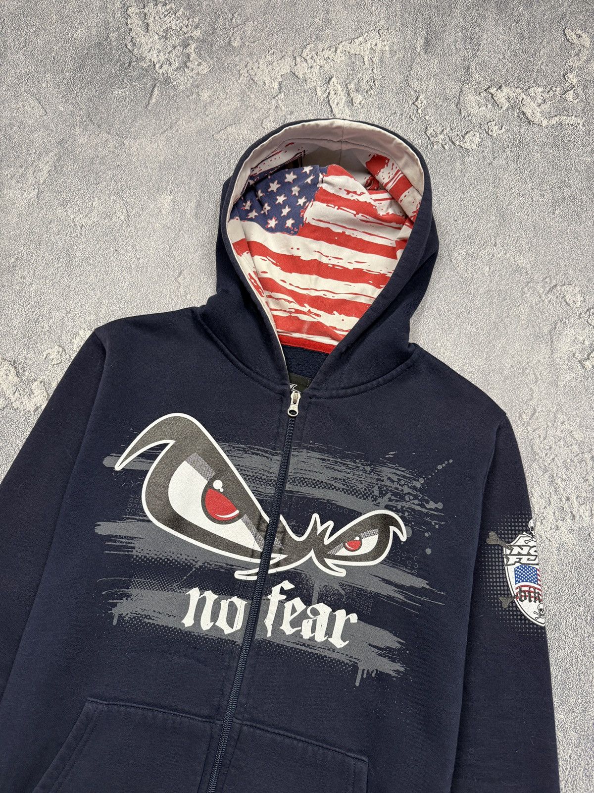 No Fear Rare Vintage 90s No Fear Skulls Big Logo Zip Up Hoodie Size US L / EU 52-54 / 3 - 3 Thumbnail