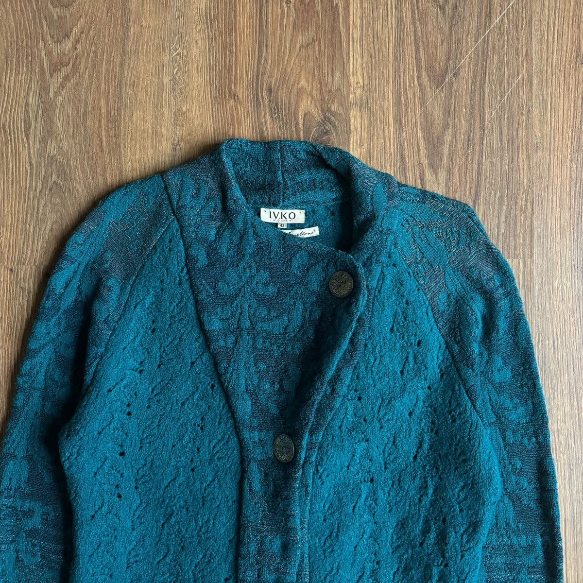 Designer IVKO Felted Wool Jacket Cardigan Women’s Size:42 Size M / US 6-8 / IT 42-44 - 2 Thumbnail