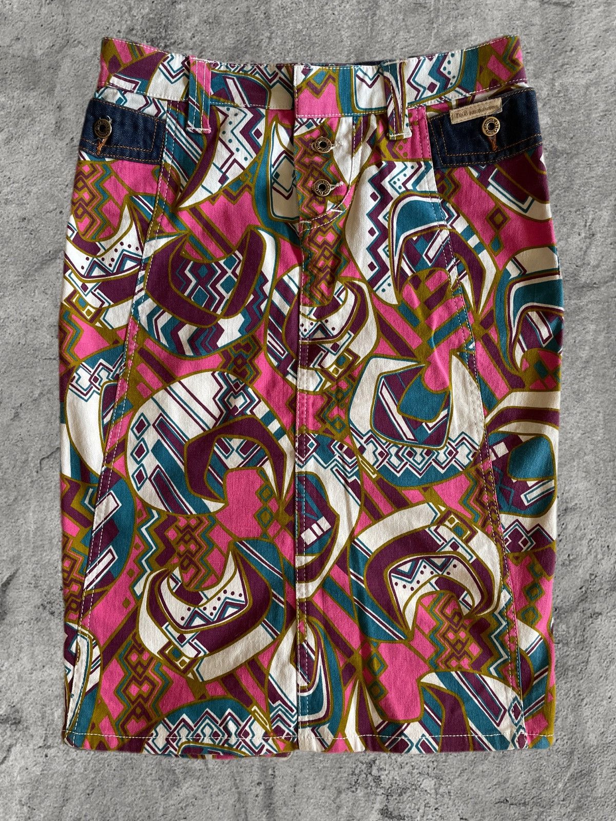 Dolce & Gabbana Vintage D&G Dolce & Gabbana Cowboy Hat Print Skirt Size 27" / US 4 / IT 40 - 1 Thumbnail