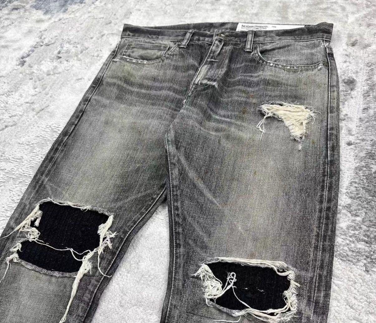 Neighborhood Neighborhood 18AW Cut & Patch Distressed Denim Jeans J16 Size US 34 / EU 50 - 2 Thumbnail
