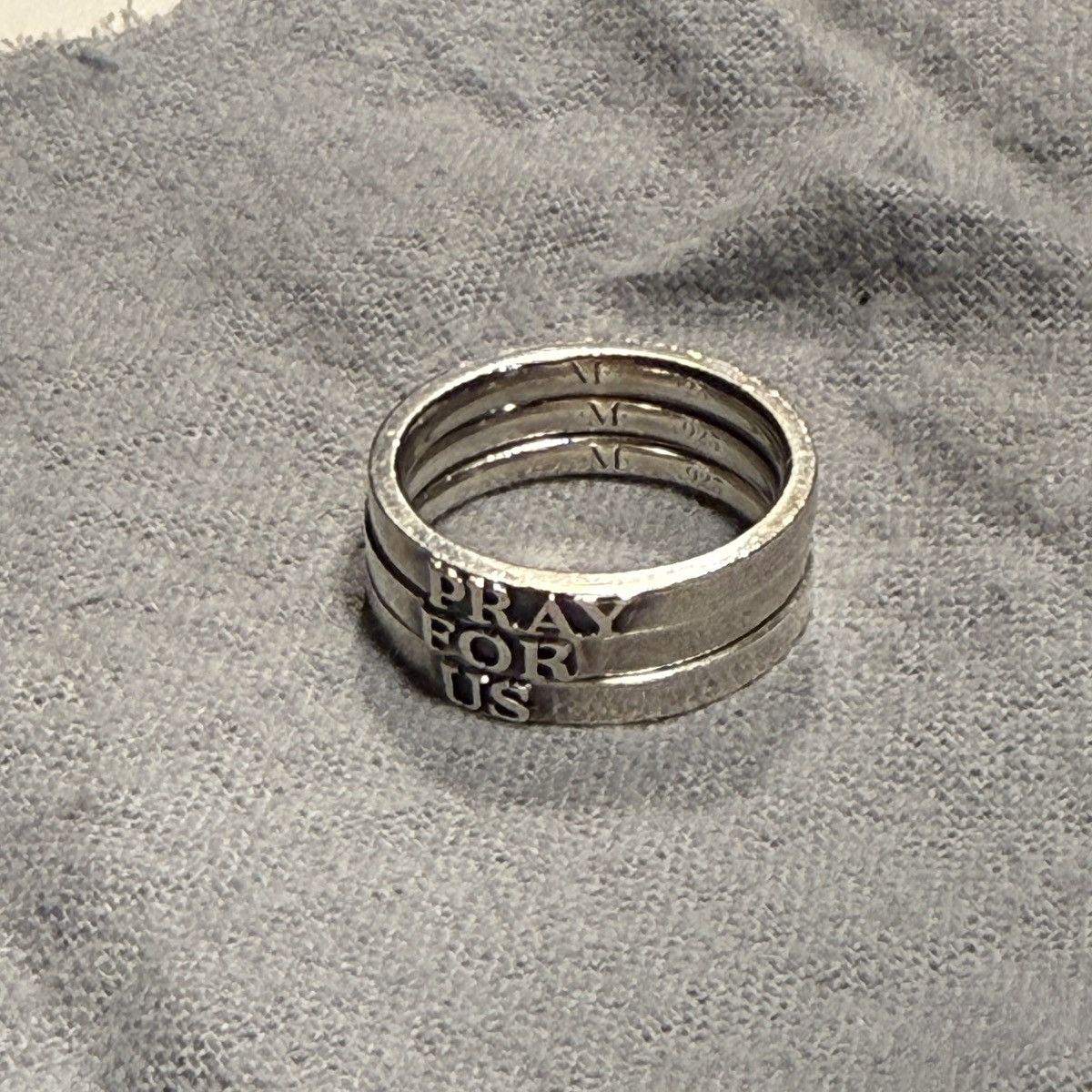 Other Martyre Pray For Us 3 Stack Ring Size ONE SIZE - 1 Thumbnail