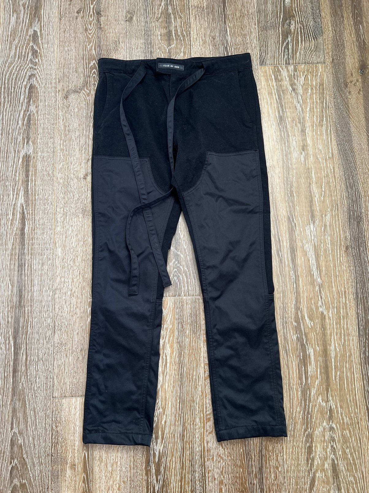 image of Fear Of God Nylon Canvas Double Front Work Pants in Black, Men's (Size 32)