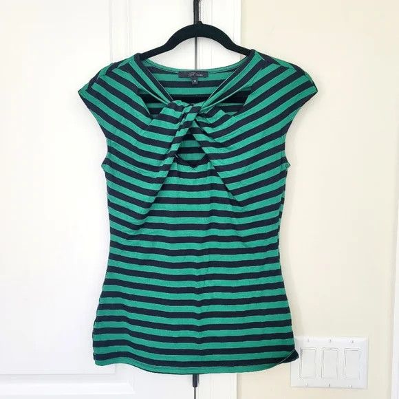 Other B'leev Striped Cutout Twist Neck Cap Sleeve Top Size M / US 6-8 / IT 42-44 - 6 Thumbnail