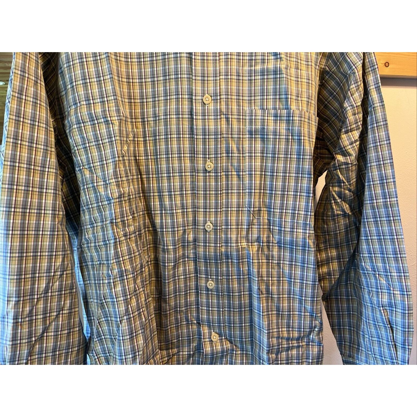 Pendleton Pendleton Men L Green Blue Check Broadway Cloth Cotton Shirt Size US L / EU 52-54 / 3 - 8 Thumbnail