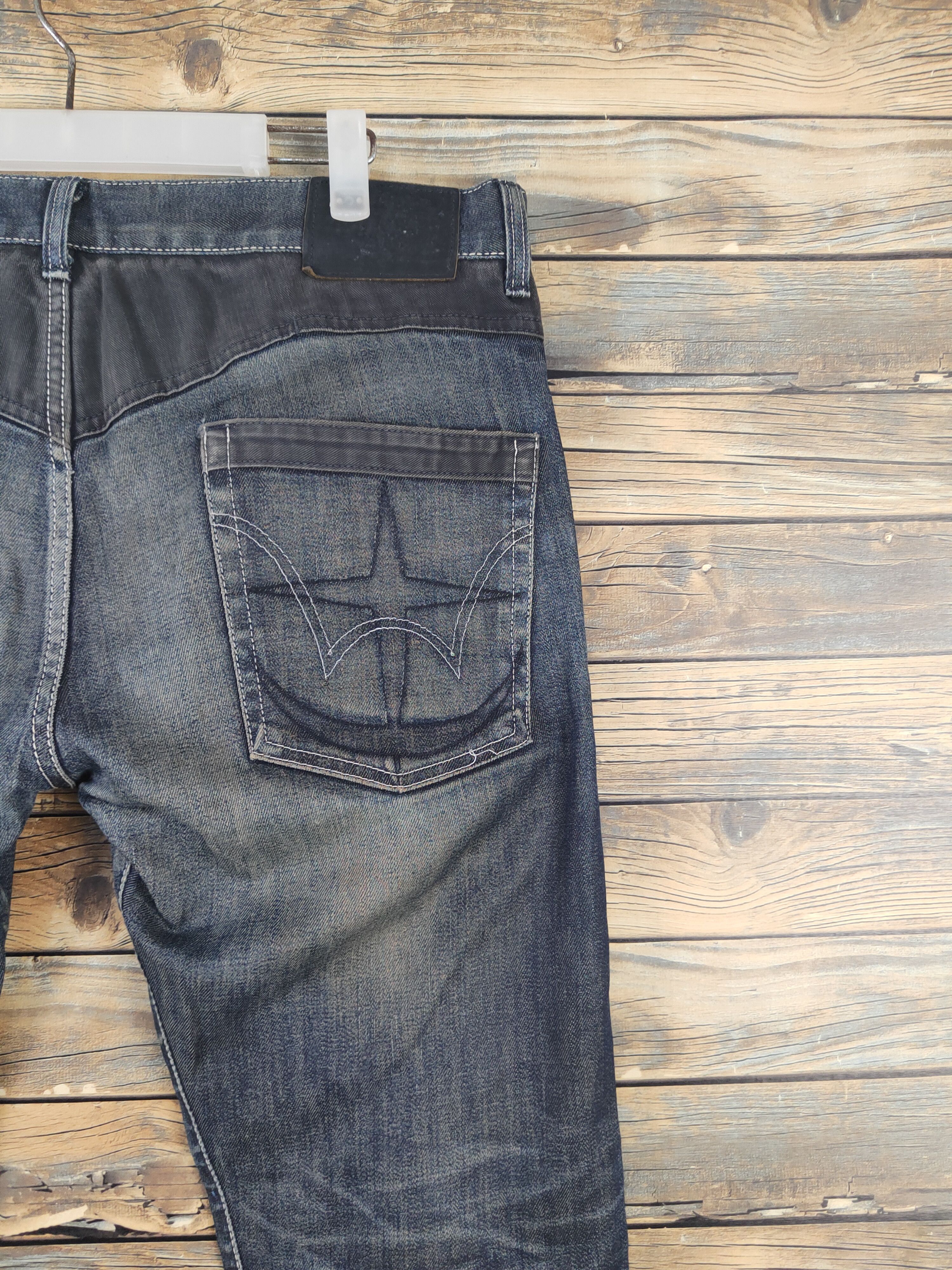 Anime Edwin X Bandai Gundam selvedge Ripped denim Jeans #W1723 Size US 35 - 10 Thumbnail