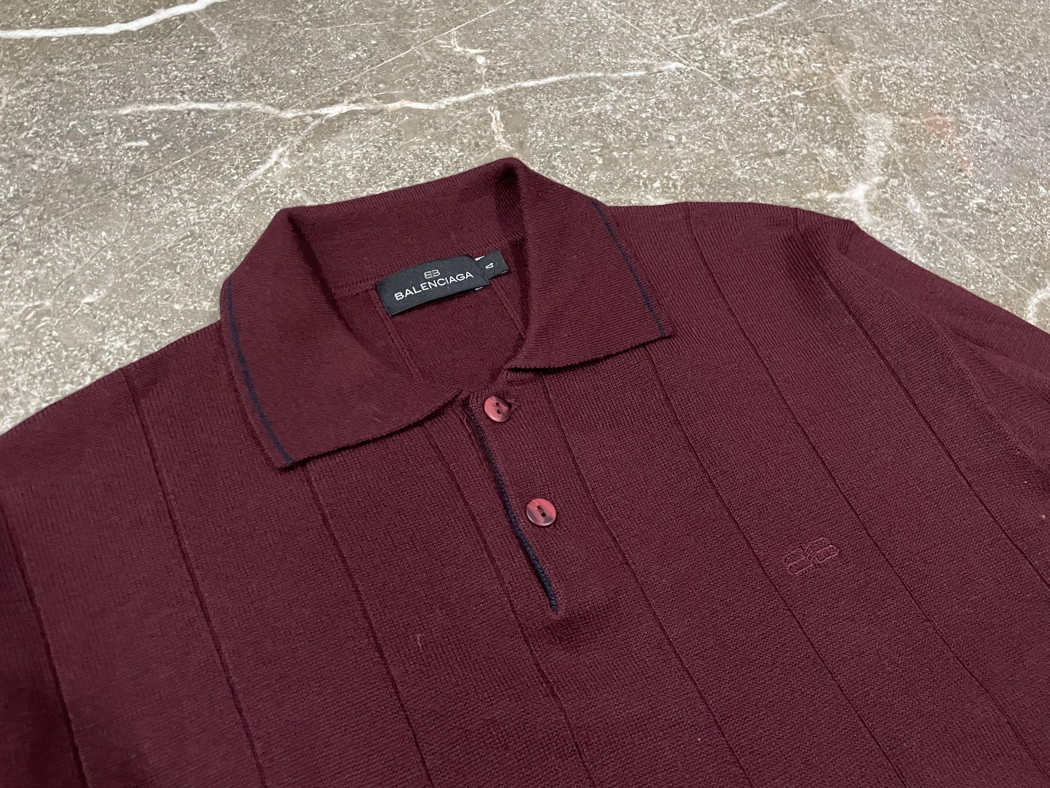 Balenciaga Vintage Balenciaga -BB Logo- Knitted Polo Shirt Longsleeve Size US XL / EU 56 / 4 - 2 Thumbnail
