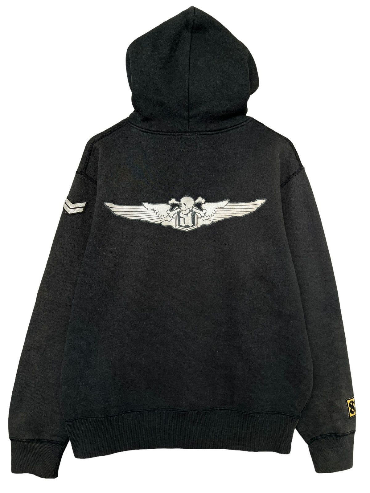 Vintage Devil Lock Japan Black Sunfaded Baggy Boxy Zipup Hoodie Size US L / EU 52-54 / 3 - 3 Thumbnail