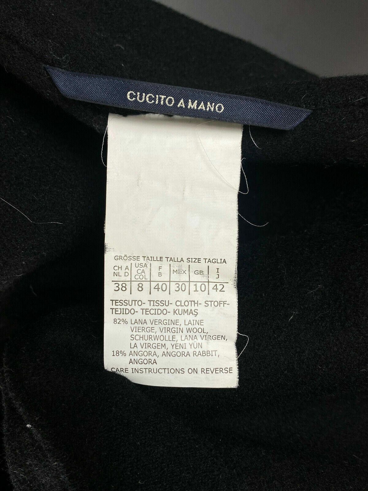 Designer Max Mara Cucito A Mano Black Wool Snap Coat Jacket Size 38 Size US M / EU 48-50 / 2 - 11 Thumbnail