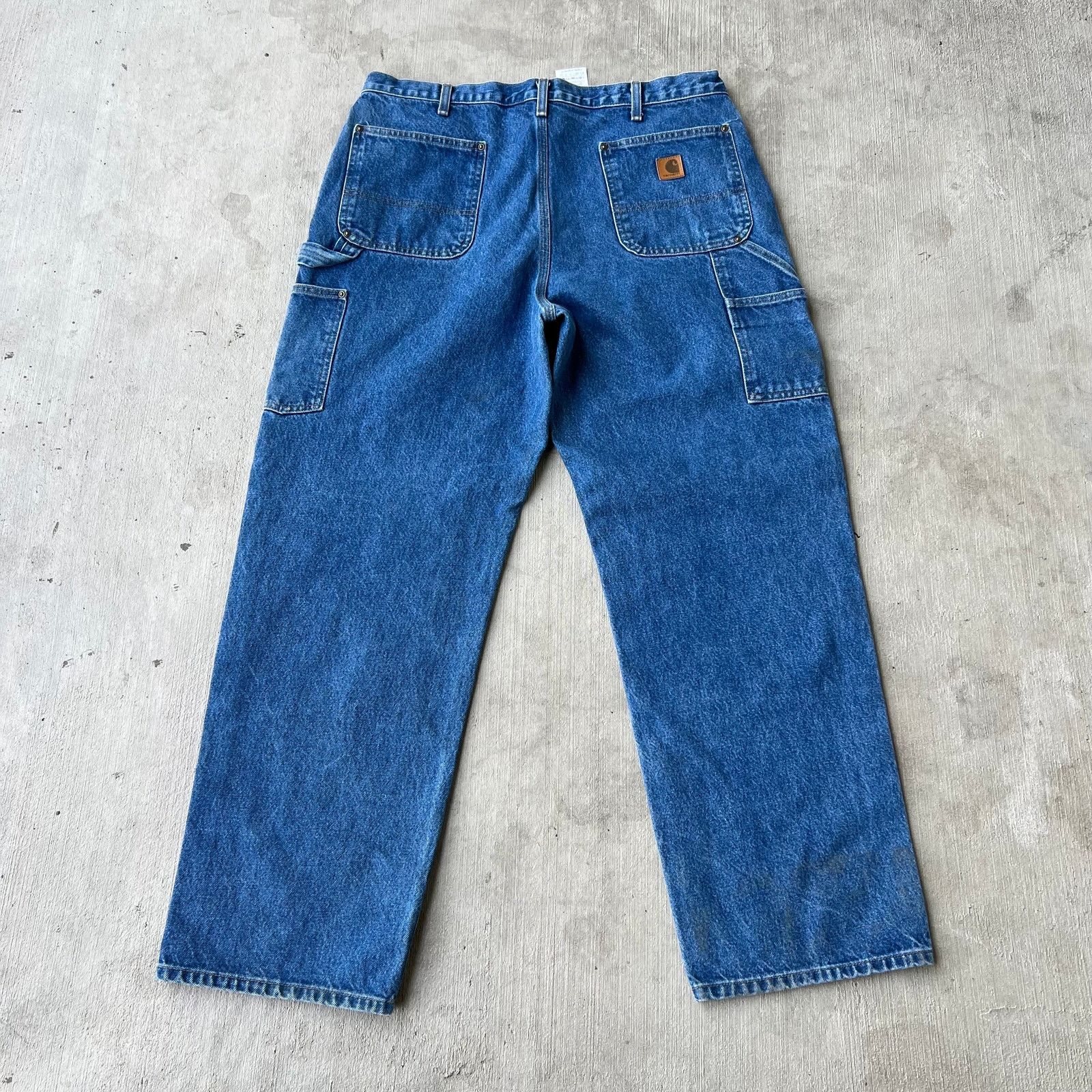 Carhartt × Vintage Carhartt blue denim jeans double knee work carpenter pants Size US 36 / EU 52 - 4 Thumbnail