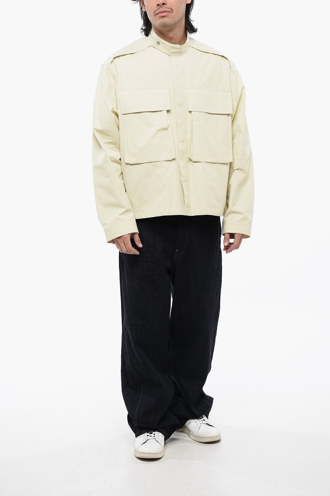 Jil Sander og1mm0625 Windbreaker Jacket in Beige Size US L / EU 52-54 / 3 - 4 Thumbnail