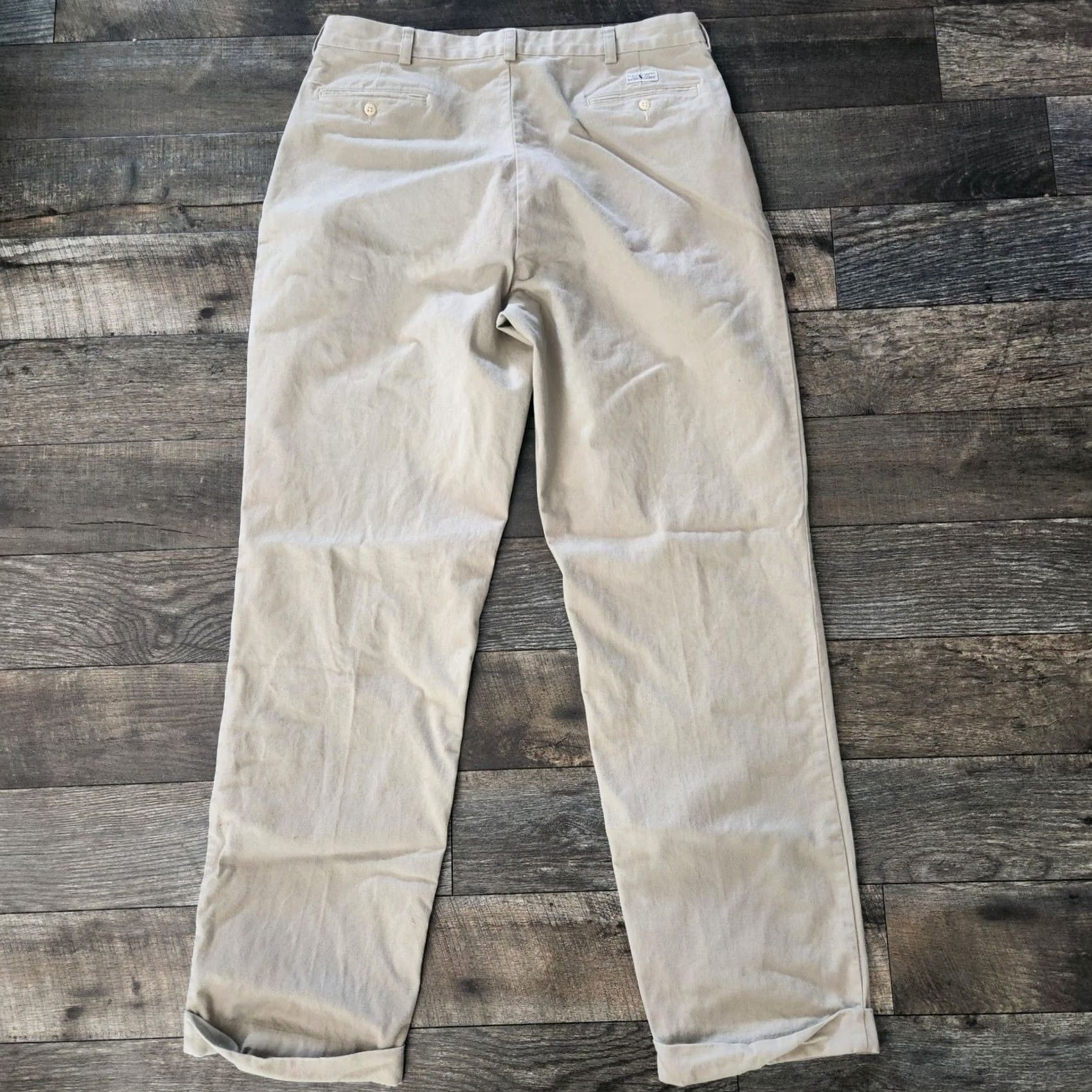 Polo Ralph Lauren VTG Polo Ralph Lauren Pants Mens 38x34 Tan Classic Chino Flat Cuff Casual Work Mens Regular Size US M / EU 48-50 / 2 - 4 Thumbnail