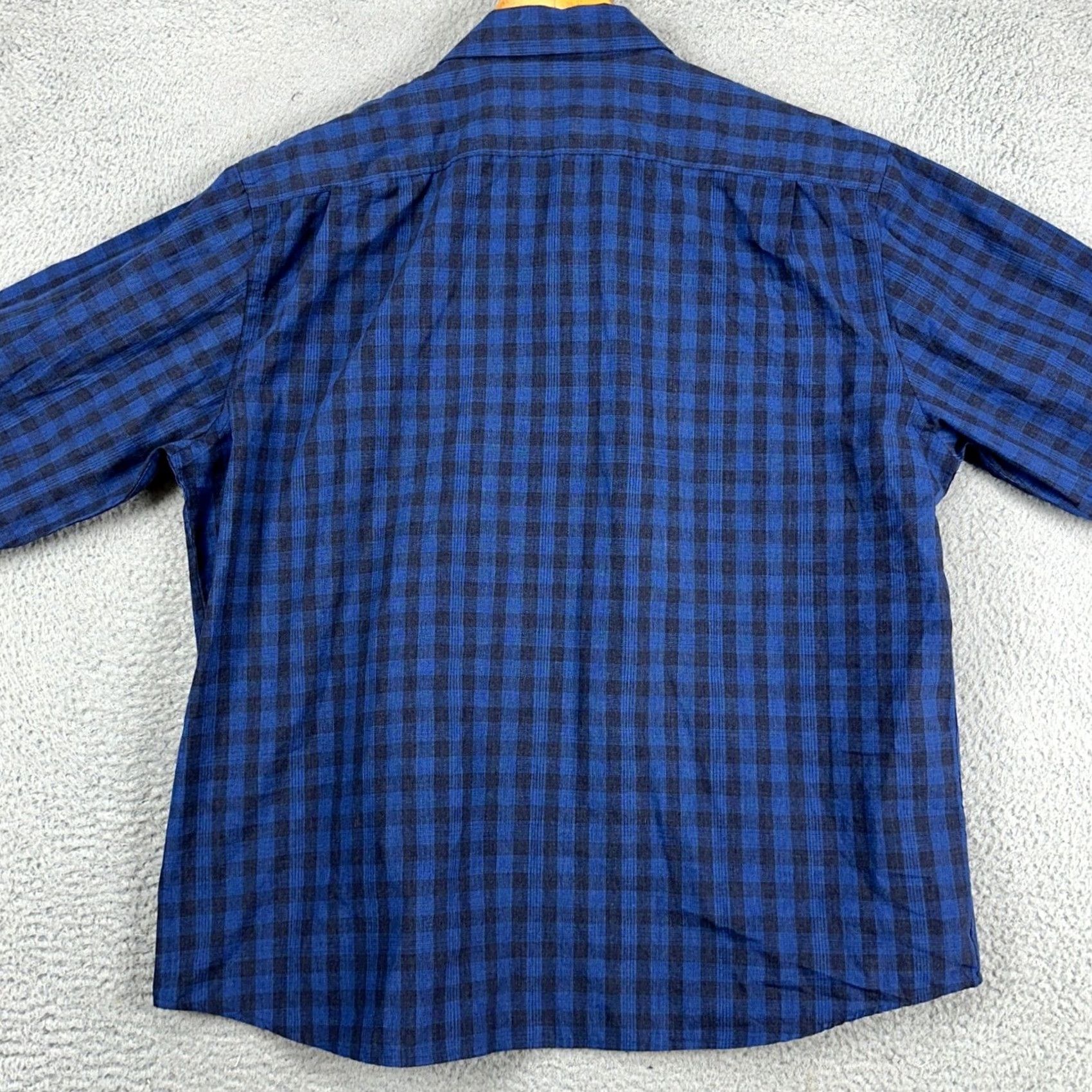 Izod Izod Saltwater Mens Button-Up Shirt 2XL Blue Plaid Classic Fit Button-Down Long Sleeve Size US XXL / EU 58 / 5 - 3 Thumbnail