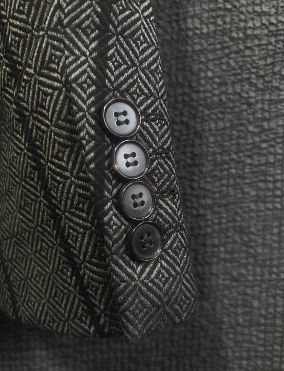 Comme des Garcons Homme Comme des Garçons HOMME DEUX Geometric Pattern Wool Blazer Size 40R - 5 Thumbnail