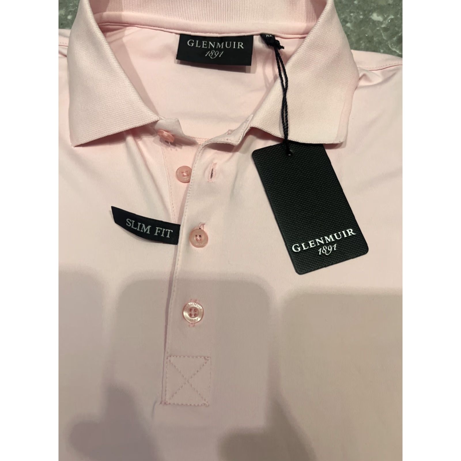 Vintage Glenmuir 1891 Polo Shirt Golf Shirt Mens XL Pink Short Sleeve Quick Dry Performance 100% Polyester Jersey Polo Logo Classic Slim Fit Golf Mens XL Pink Size US XL / EU 56 / 4 - 2 Thumbnail