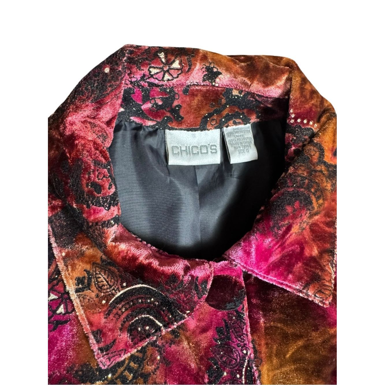 Chicos Chico's Purple Pink Burnout Jacket Size 0 US S Size S / US 4 / IT 40 - 5 Thumbnail