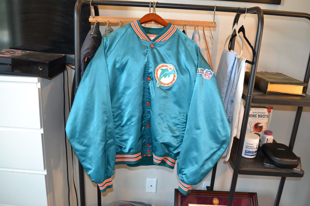 image of Vintage 80's Chalk Line Miami Dolphins Jacket XL in Blue, Men's