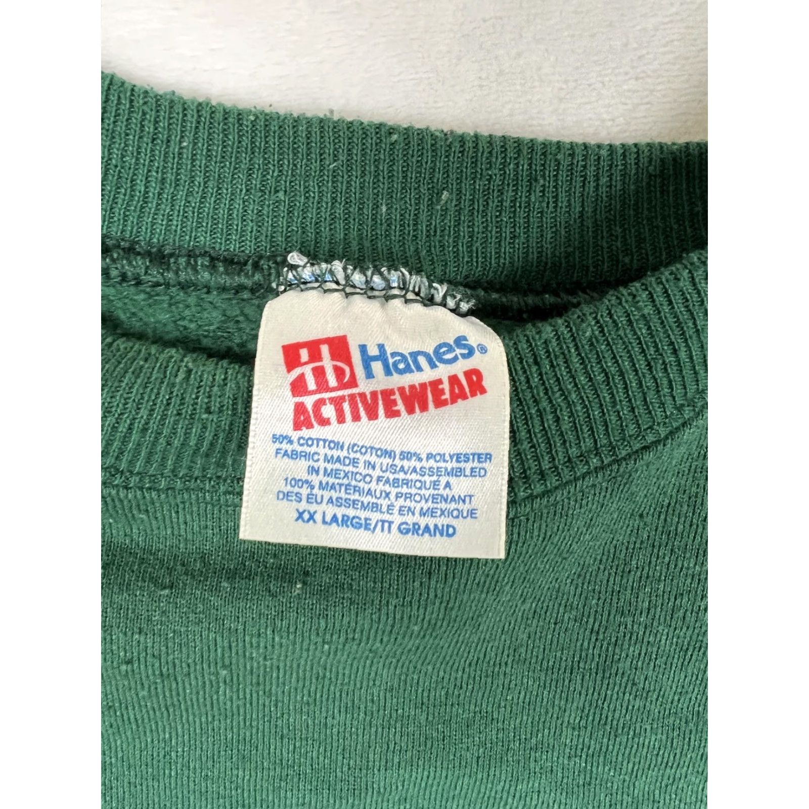 Hanes VINTAGE Hanes Sweatshirt Mens 2XL Green Blank Fleece Crewneck Pullover Size US XXL / EU 58 / 5 - 4 Thumbnail