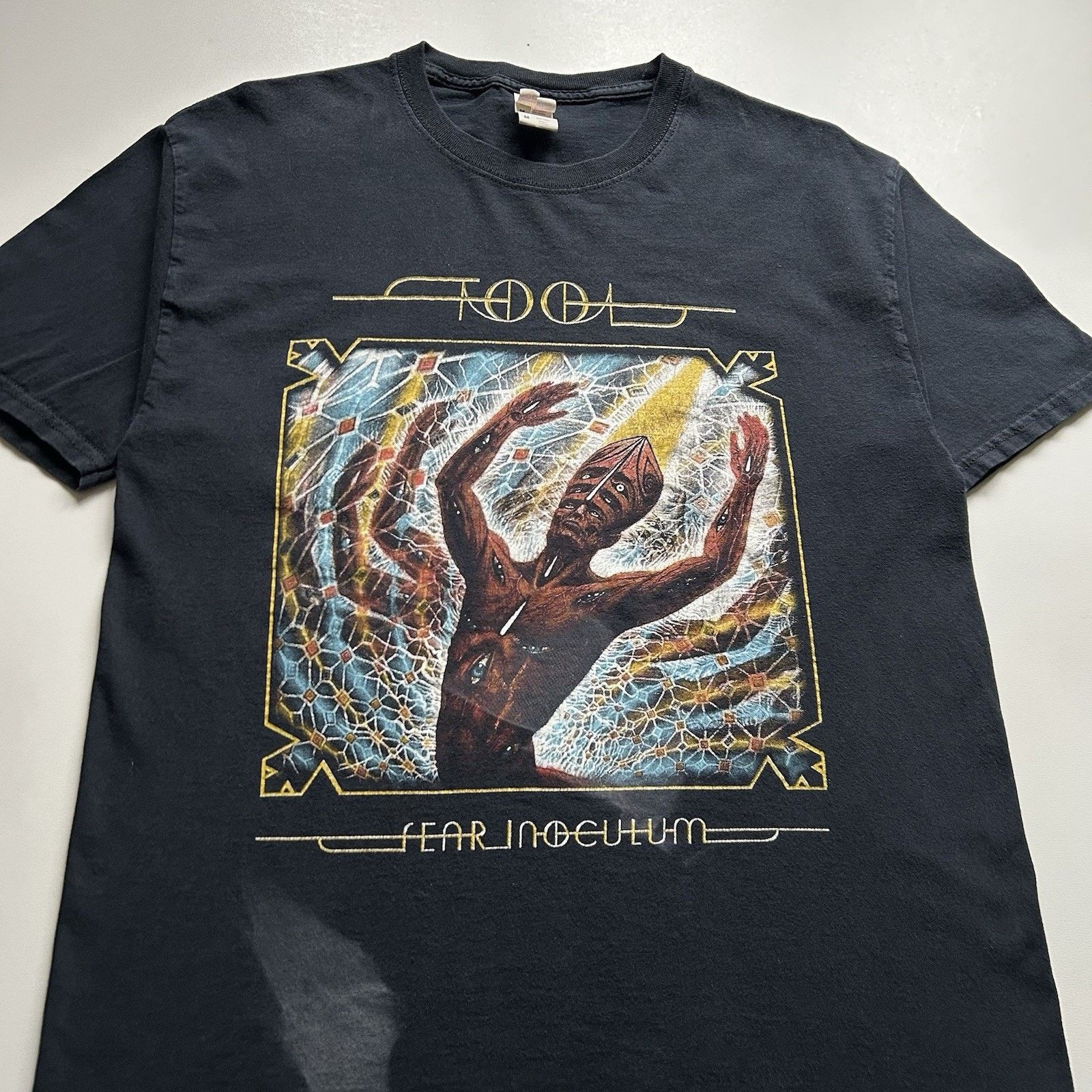 Band Tees × Fruit Of The Loom × Vintage Vintage Tool T Shirt Medium Faded Black 2022 Tour Concert Size US M / EU 48-50 / 2 - 2 Thumbnail